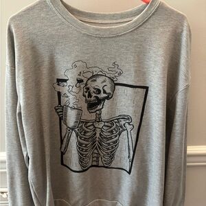 Gray Skeleton Graphic Women’s Sweater
